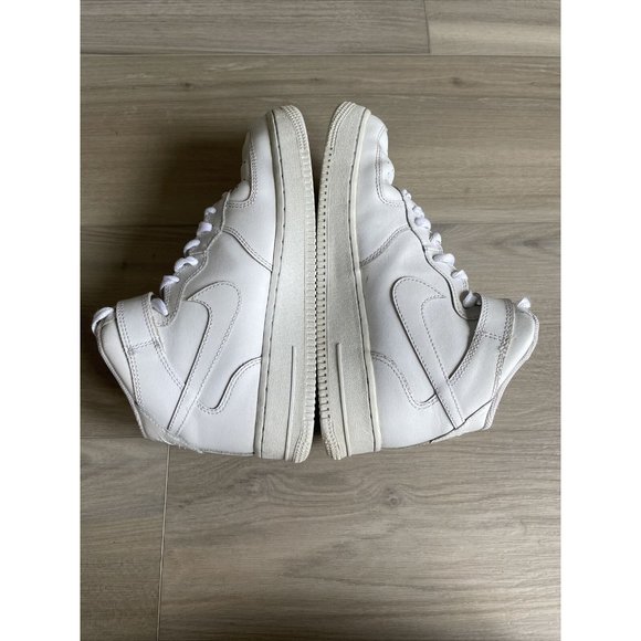 Nike Air Force 1 Mid Sneakers GS Triple White 314195-113 Youth 6Y‎ / Womens 7.5 - Picture 6 of 13